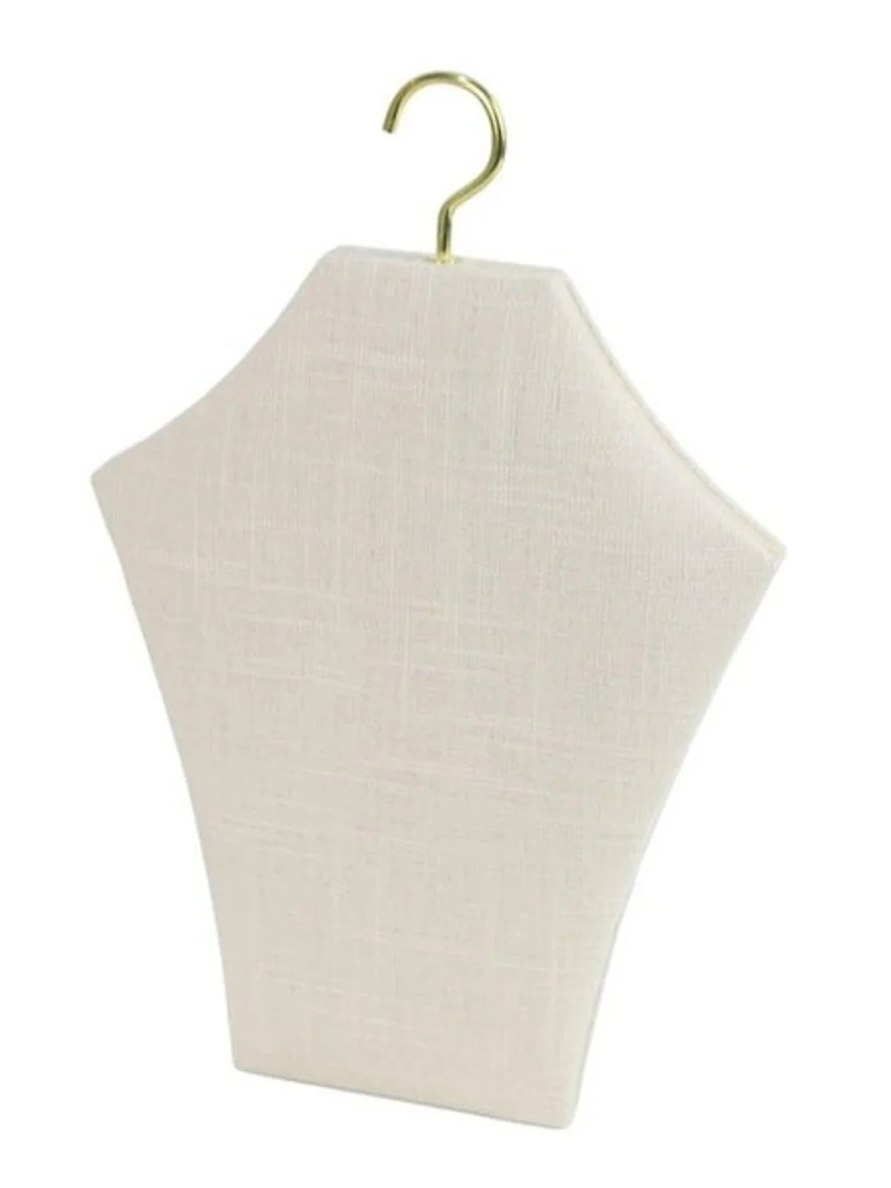 Cream Jewelry Display Bust with Gold Hook